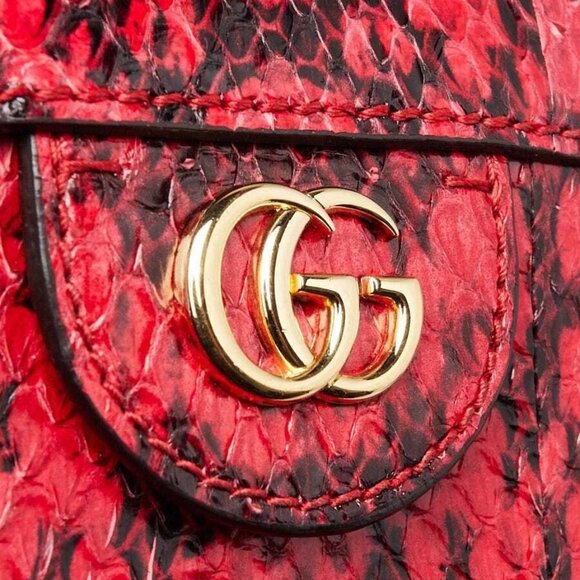Gucci Red Snakeskin Ophidia Small Shoulder Bag - Picture 7 of 11